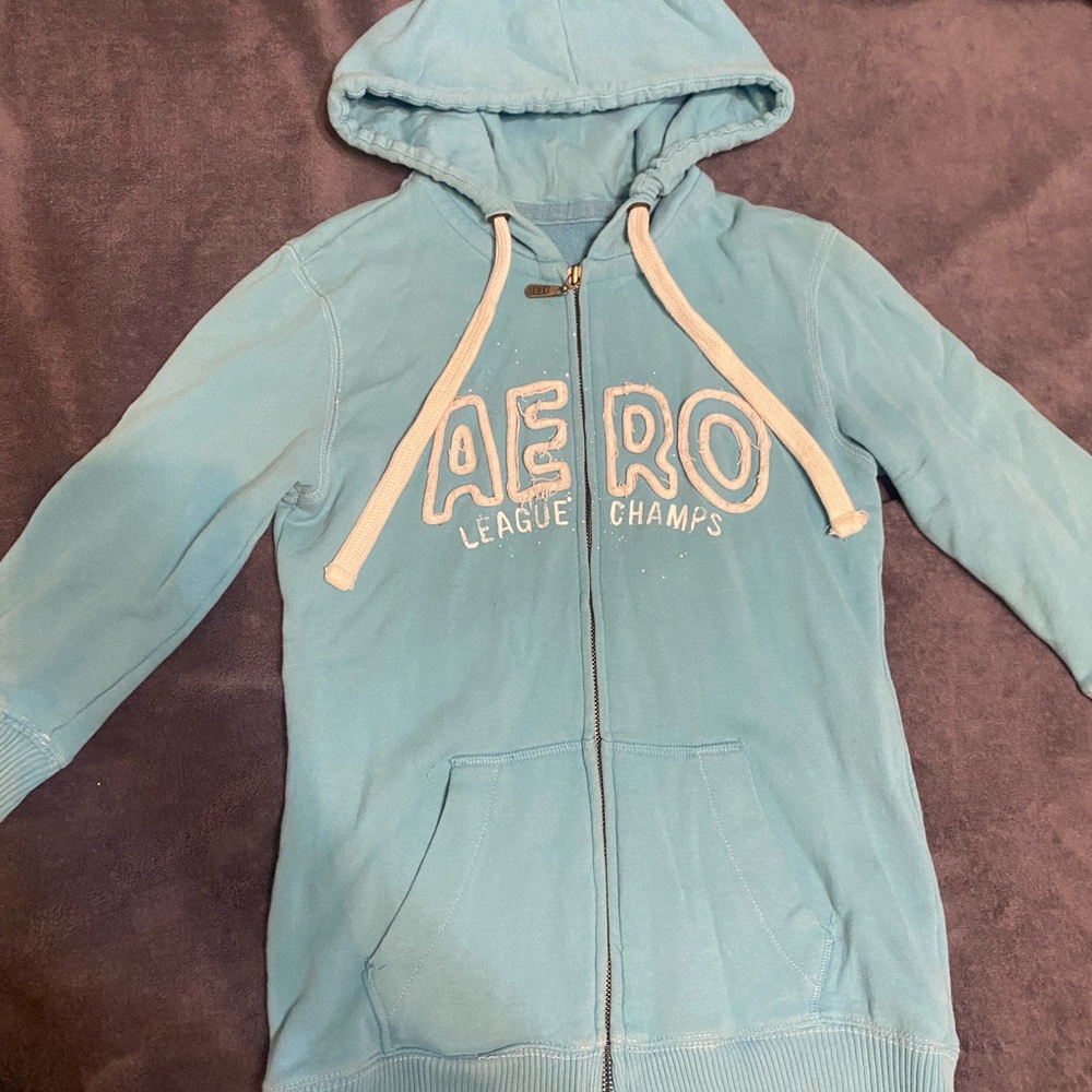 Aero 3/4 sleeves full zip hoodie
